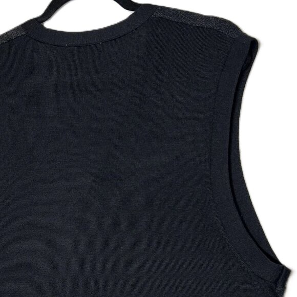 Calvin Klein Sweater Vest Men's XL Black/Gray Merino Wool Blend Striped Cardigan - Picture 4 of 8